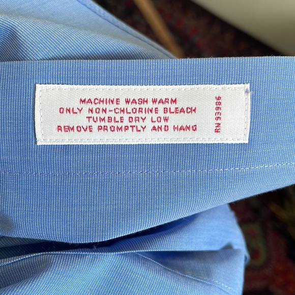 Brooks Brothers size 17 Regular-Fit blue Dress shirt with French cuffs - Picture 6 of 7